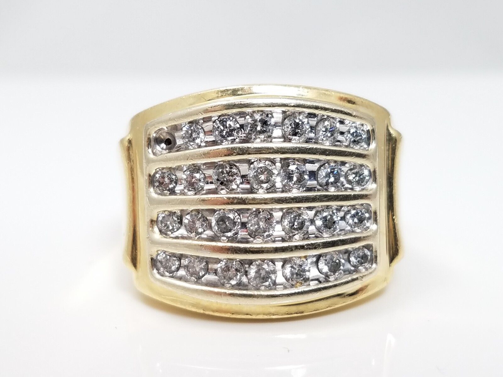 1ctw Natural Diamond 14k Two Tone Gold Men's Ring