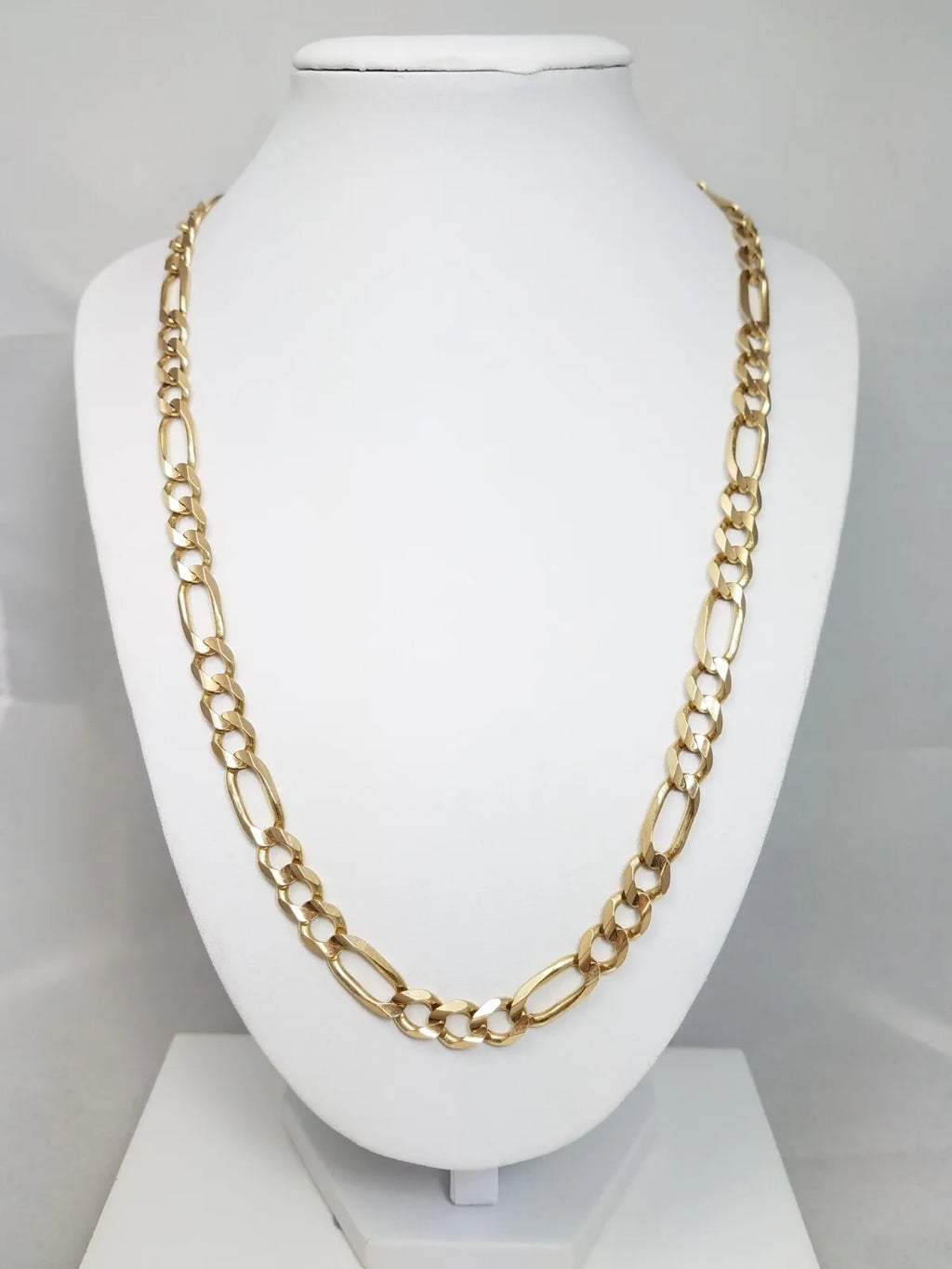 21.5" 10k Solid Yellow Gold Figaro Chain Necklace Italy
