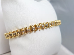 1.50ctw Natural Diamond 14k Yellow Gold Tennis Bracelet