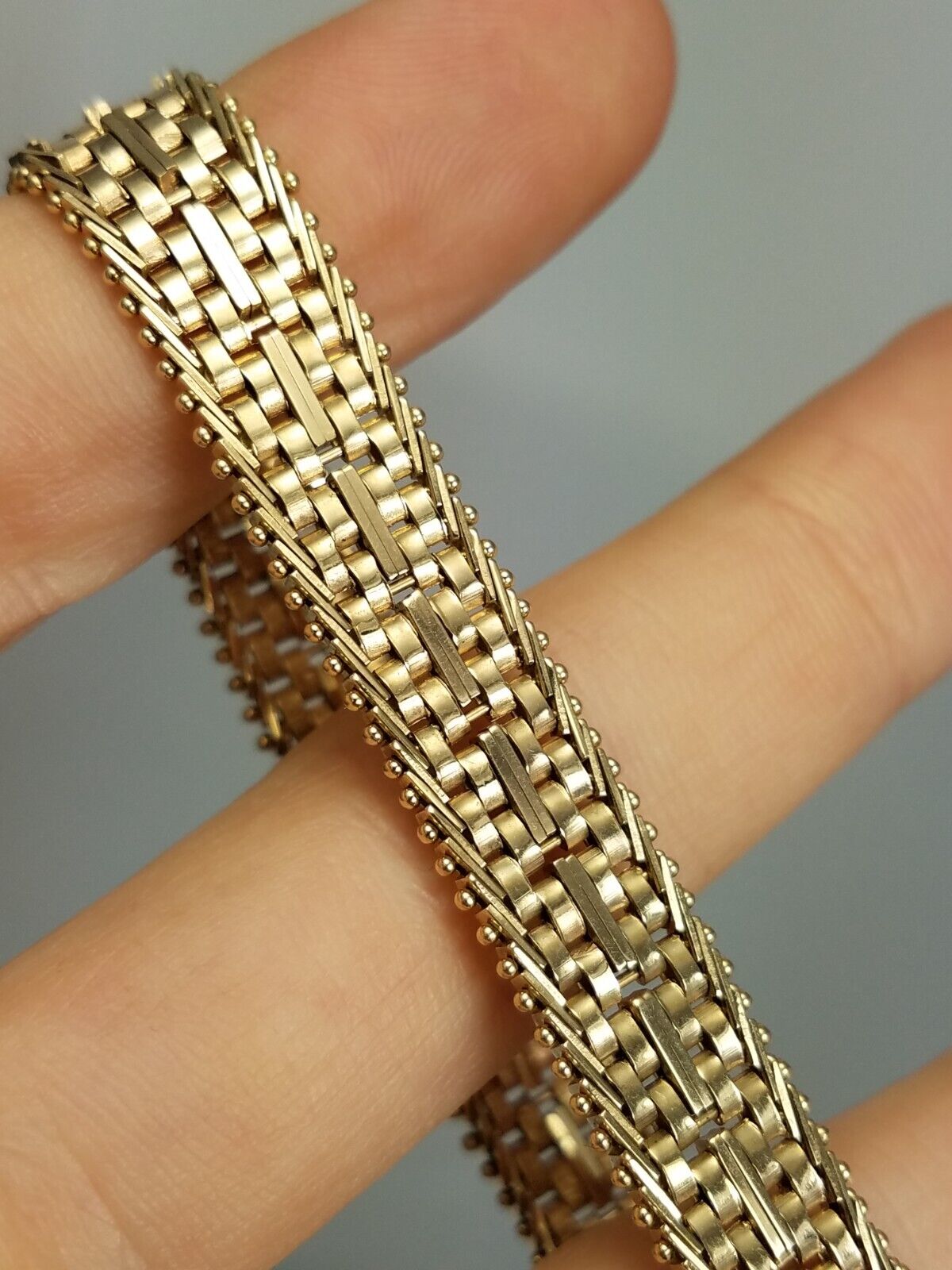 7.25" 14k Solid Yellow Gold Riccio Bracelet