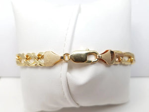 8" 14k Solid Yellow Gold Fancy Link Bracelet Italy