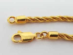 19" 22k Solid Yellow Gold Fancy Link Chain Necklace
