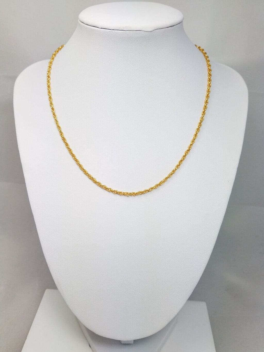16" 24k Solid Yellow Gold Link Chain Necklace