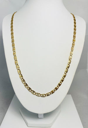 24" Solid 14k Yellow Gold Fancy Link Chain Necklace