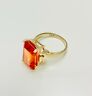 Cheery 11ct Created Orange Sapphire 14k Gold Ring