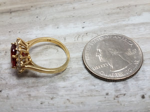 Magical 3.50ctw Precious Topaz Natural Diamond 14k Gold Ring