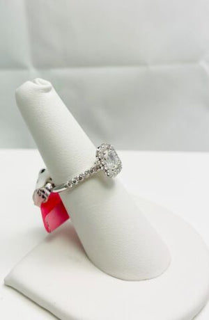 New! Zyra Natural Diamond 14k White Gold Engagement Ring