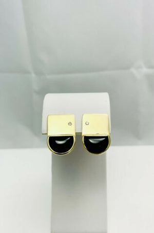 Manfredi 18k Gold Onyx Diamond Earrings