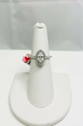 New! Natural Marquise Diamond 14k White Gold Engagement Ring