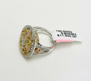 New! Venetti Natural Diamond 14k Multicolor Gold Ring