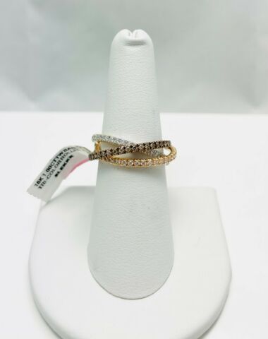 18k Tri Color Gold 1ctw Natural Diamond Rolling Ring