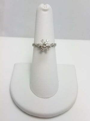 Vintage Platinum Diamond Hand Made Engagement Ring