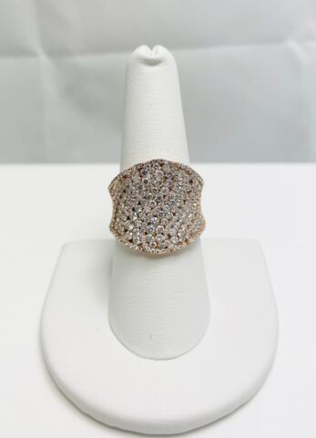 New! 2.50ctw Natural Diamond 14k Rose Gold Pave Ring