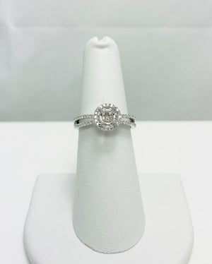 New! Natural Diamond 18k White Gold Engagement Ring Mount