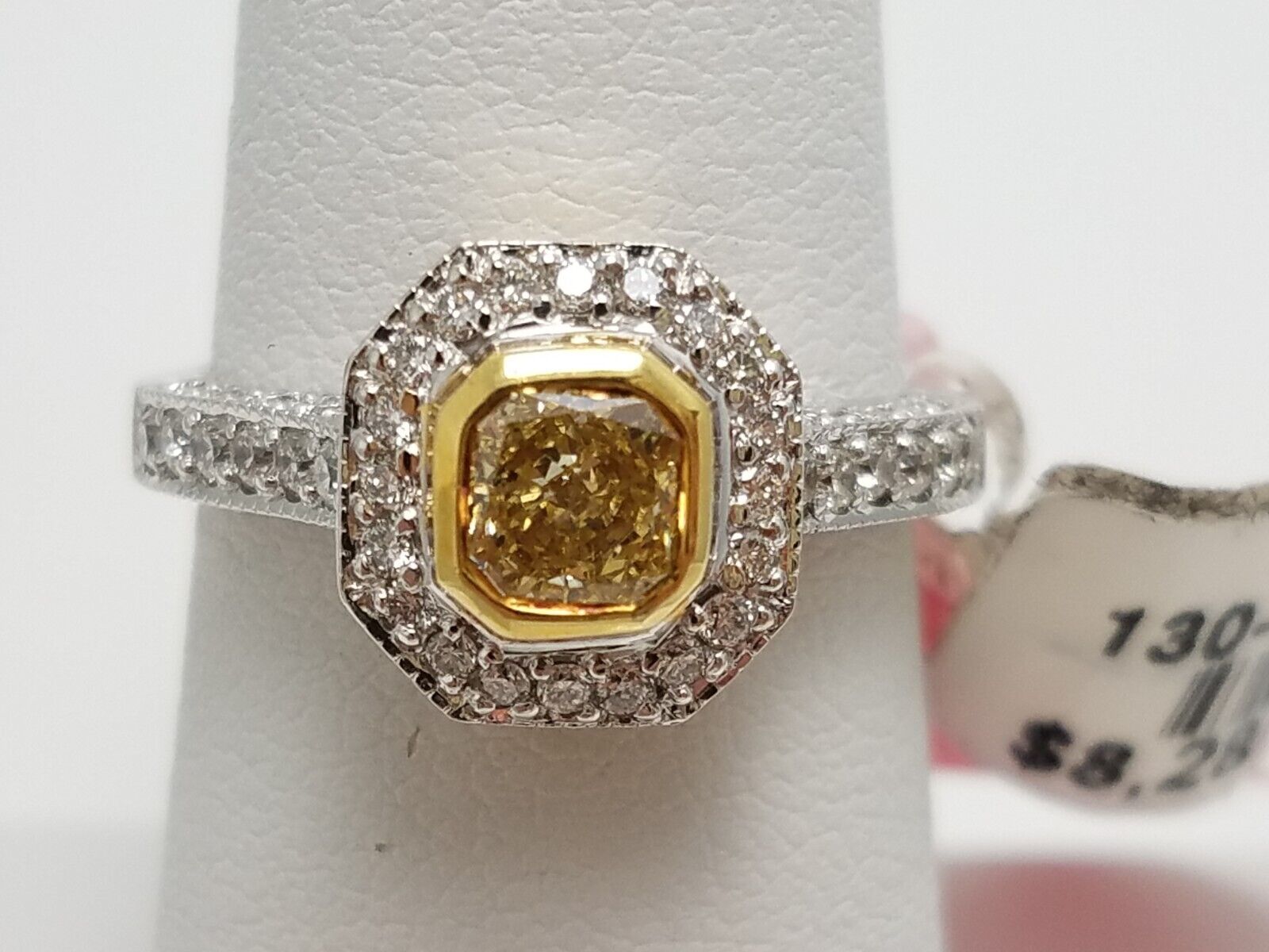 New! Natural Fancy Yellow Diamond 18k Gold Engagement Ring