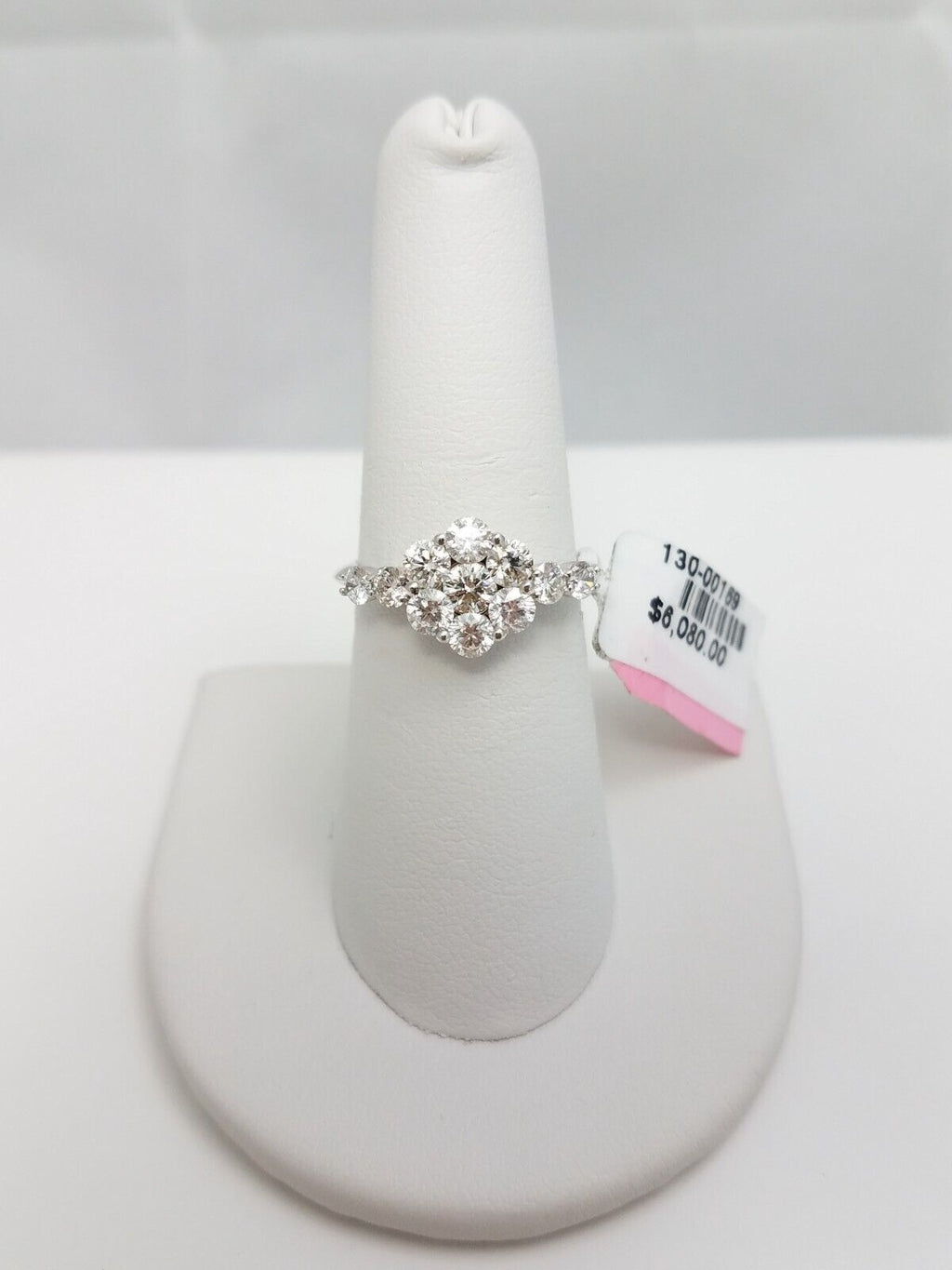 New! 1.37ctw Natural Diamond 14k White Gold Engagement Ring