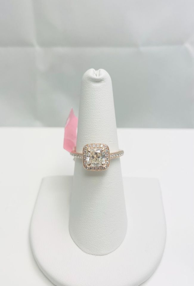 1.92ctw Natural Cushion Diamond 14k Rose Gold Engagement Ring