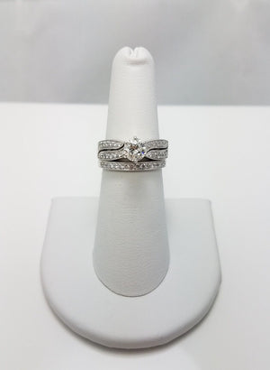 New! Natural Diamond 1.37ctw Platinum Engagement Ring Set