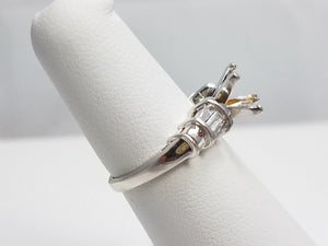 Classic 14k White Gold Diamond Engagement Ring Mount