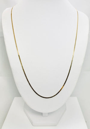 24" Solid 14k Yellow Gold Herringbone Chain Necklace