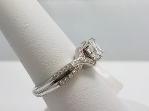 1.02ct Natural Radiant Diamond 18k White Gold Engagement Ring