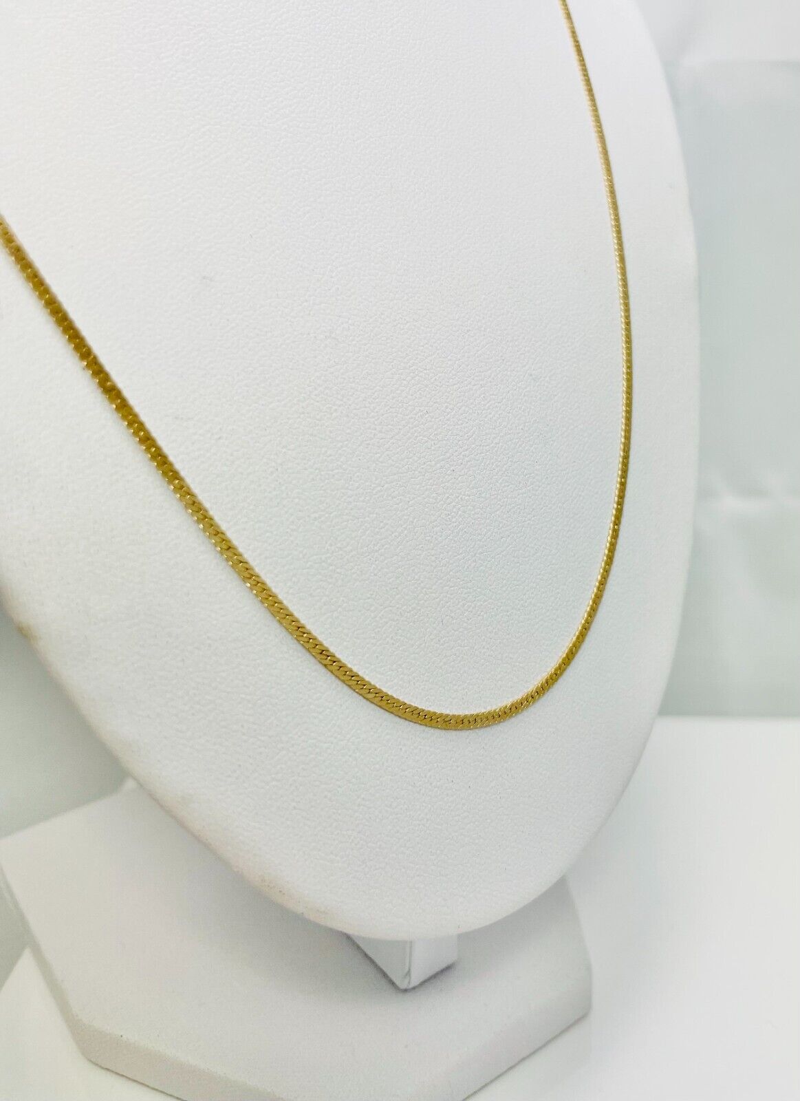 24" Solid 14k Yellow Gold Herringbone Chain Necklace