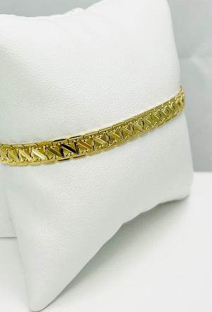 18k Yellow Gold Semi Rigid Soft Bangle Bracelet