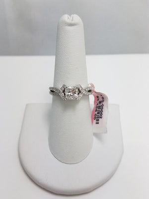 1.02ct Natural Radiant Diamond 18k White Gold Engagement Ring