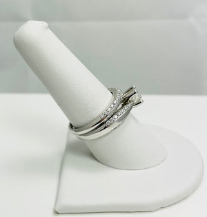 Gorgeous 1ctw Natural Diamond 14k White Gold Engagement Ring Set