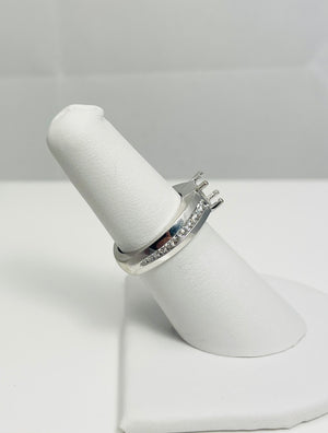 Well Made 14k White Gold Natural Diamond Ring Mount