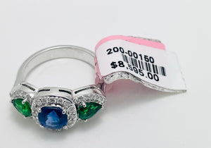 New! 2.38ctw Natural Tsavorite Sapphire Diamond 14k Gold Ring