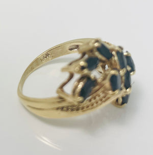 Showy Natural Sapphire 14k Yellow Gold Ring
