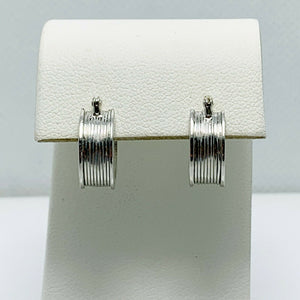 Classy 14k White Gold Mini Hoop Earrings Italy