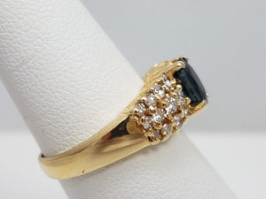 1.50ctw Natural Sapphire Diamond 14k Gold Ring