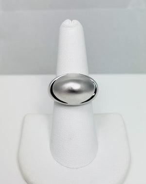 $3600 Bvlgari 18k White Gold Dome Ring