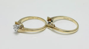 New! Natural Diamond 14k Gold Engagement Ring Set