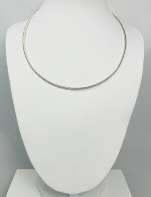 16" 14k Solid White & Yellow Gold Reversible Necklace Italy