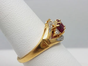 Delicious 3/4ctw Natural Ruby Diamond 18k Gold Ring
