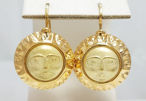 Sunny 14k Yellow Gold Sun Earrings Italy