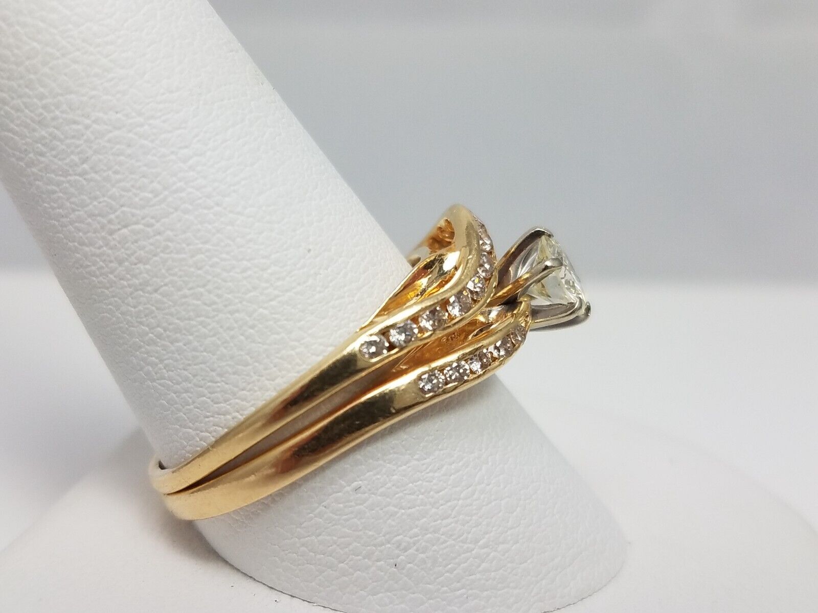 1ctw Natural Diamond 14k Gold Engagement Ring Set