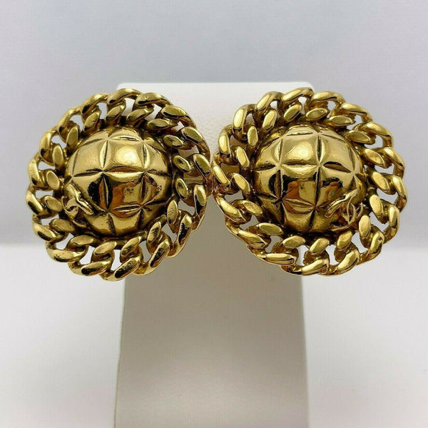 $650 Chanel Quilted 37mm Gold Plated Earrings – Rick Kleinvehn Diamond  Brokers