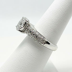 1ctw Natural Diamond 14k White Gold Engagement Ring