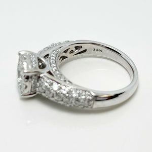 1ctw Natural Diamond 14k White Gold Engagement Ring