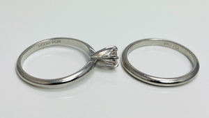 Two Piece Palladium Natural Diamond Engagement Ring Set