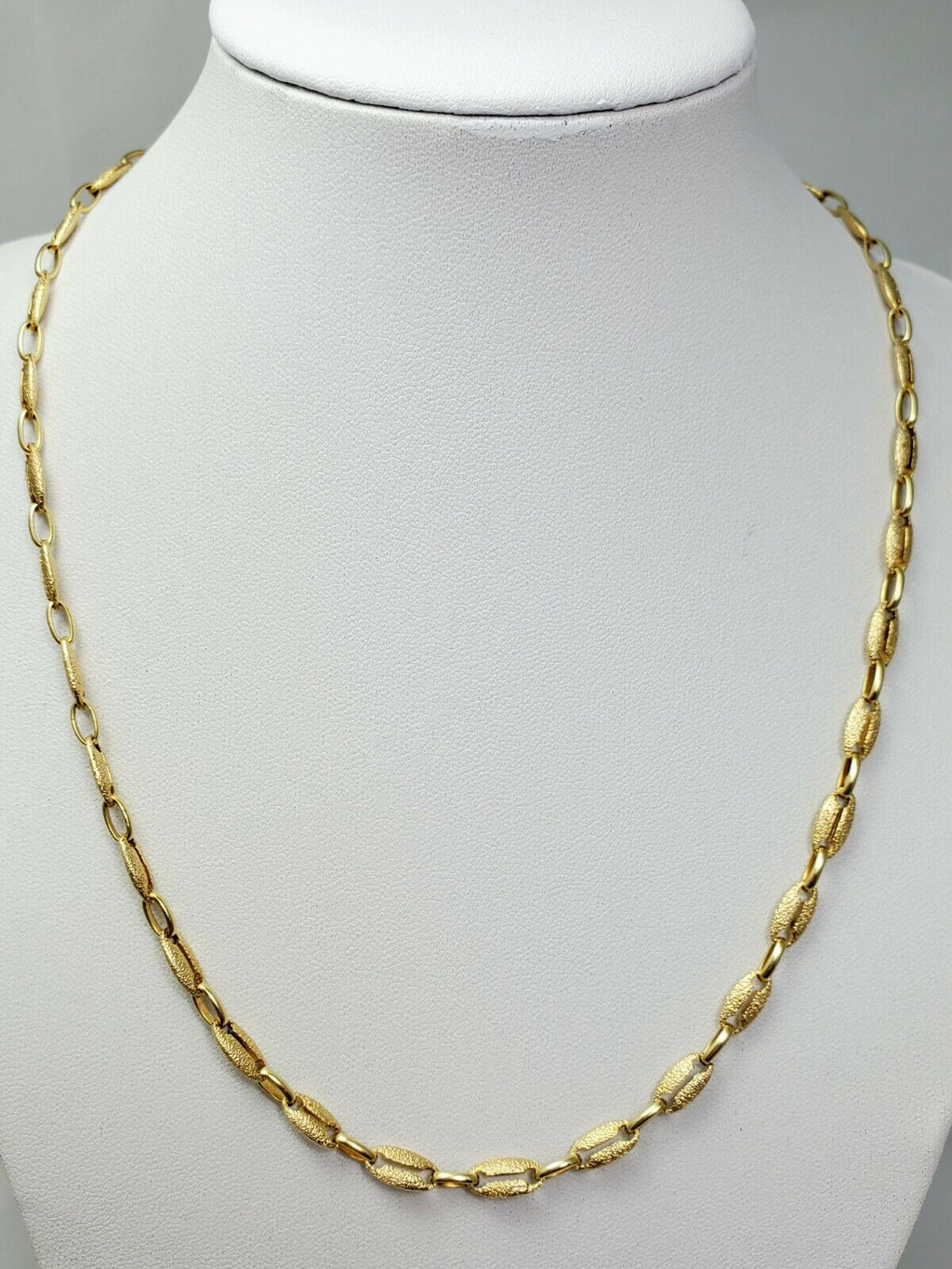 18" Solid 14k Yellow Gold Link Necklace Chain Italy