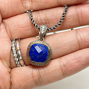 New! Effy Sterling Silver 18k Gold Lapis Necklace